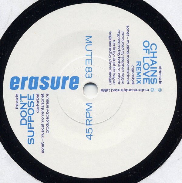 USED: Erasure - Chains Of Love (7", Single) - Used - Used