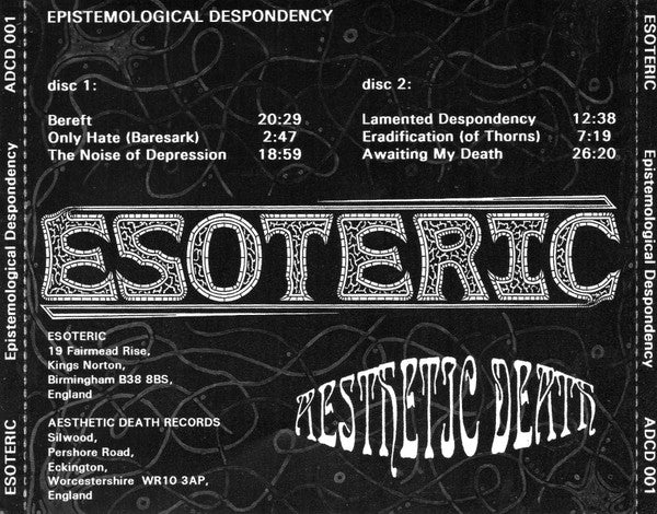 USED: Esoteric - Epistemological Despondency (2xCD, Album) - Used - Used