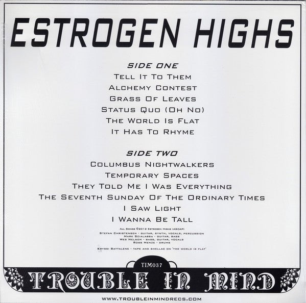 USED: Estrogen Highs - Irrelevant Future (LP, Album, Ltd, Col) - Used - Used