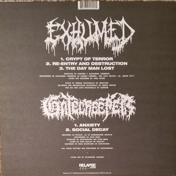 USED: Exhumed / Gatecreeper - Exhumed / Gatecreeper (10", Ltd, Gre) - Used - Used