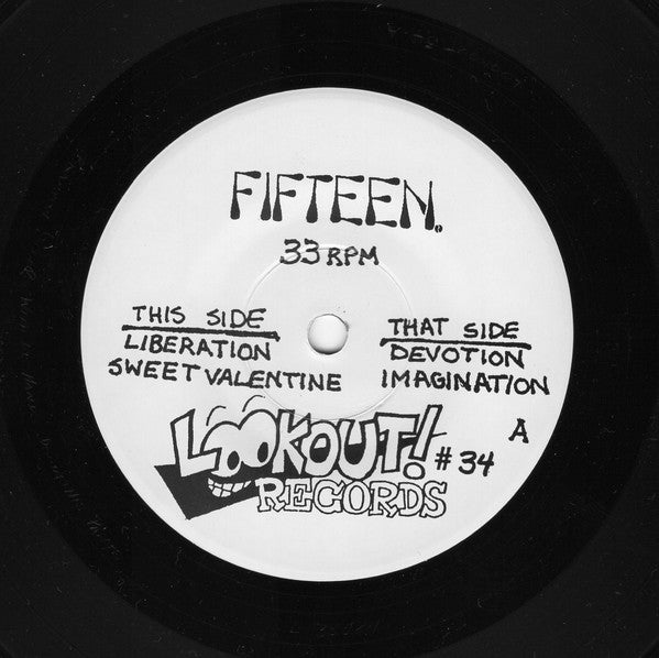 USED: Fifteen - Fifteen. (7", EP, RP, Whi) - Lookout! Records