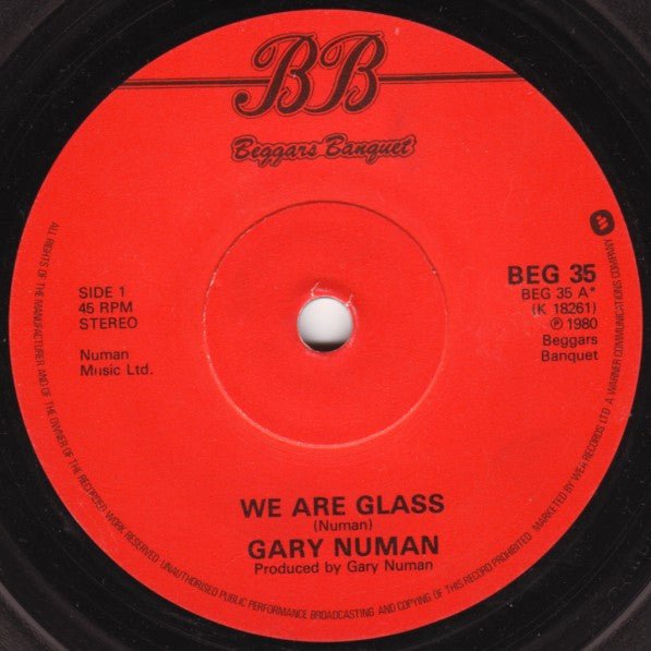 USED: Gary Numan - We Are Glass (7", Single, Dam) - Used - Used