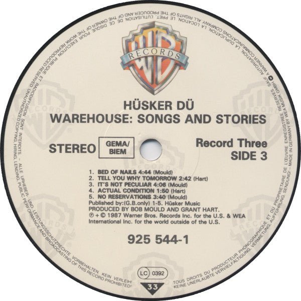 USED: Hüsker Dü - Warehouse: Songs And Stories (2xLP, Album) - Used - Used