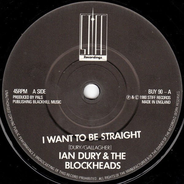 USED: Ian Dury And The Blockheads - I Want To Be Straight (7", Single, 'Ph) - Used - Used