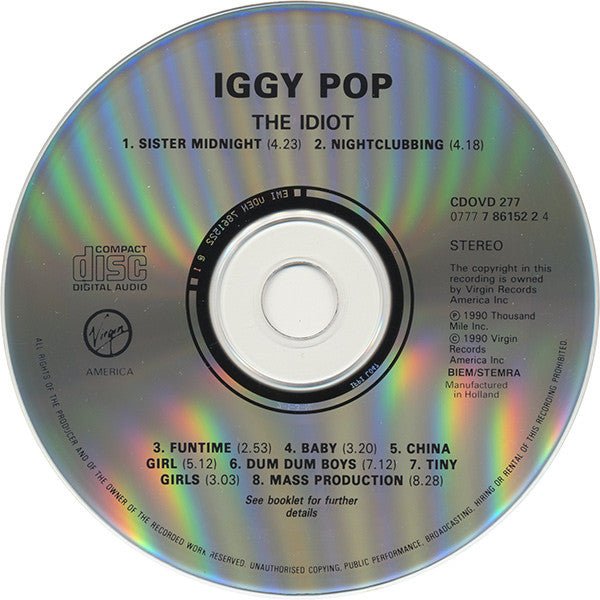 USED: Iggy Pop - The Idiot (CD, Album, RE, EMI) - Used - Used