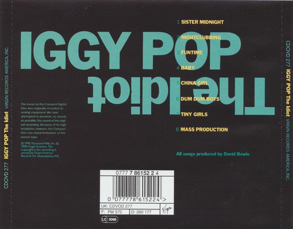 USED: Iggy Pop - The Idiot (CD, Album, RE, EMI) - Used - Used