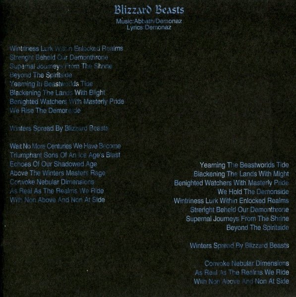 USED: Immortal - Blizzard Beasts (CD, Album, Emb) - Used - Used