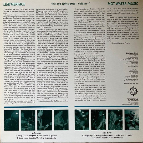 USED: Leatherface / Hot Water Music - BYO Split Series / Volume I (LP, Album) - Used - Used