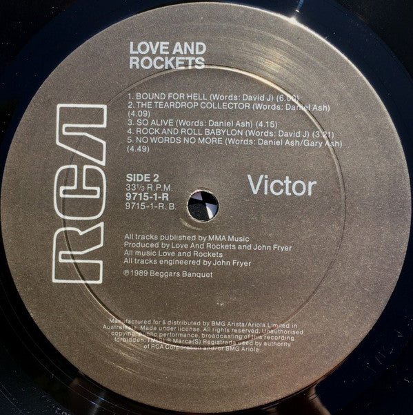 USED: Love And Rockets - Love And Rockets (LP, Album) - Used - Used