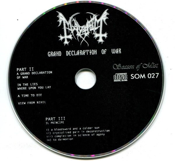 Buy Mayhem : Grand Declaration Of War (CD, Album) Used – Specialist ...