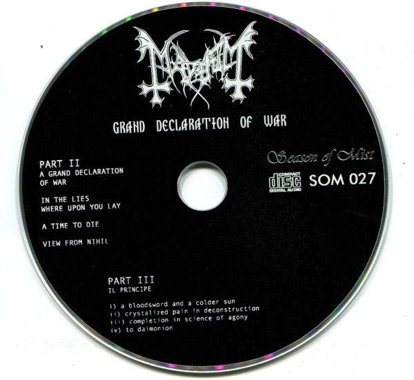 USED: Mayhem - Grand Declaration Of War (CD, Album) - Used - Used