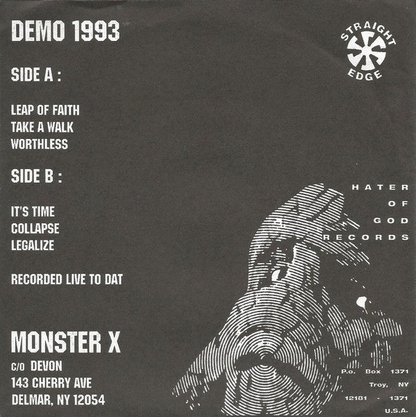 USED: Monster X - Demo 1993 (7", RE) - Used - Used