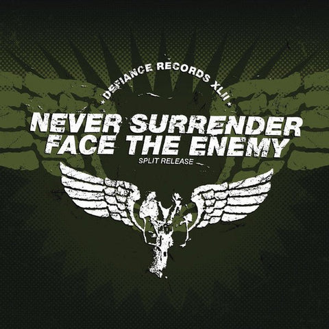 USED: Never Surrender / Face The Enemy - Split Release (LP) - Defiance Records (2)