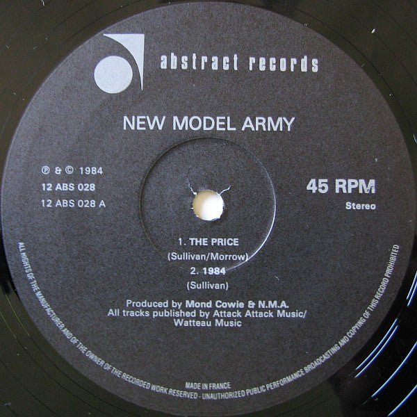 USED: New Model Army - The Price (12", EP) - Used - Used