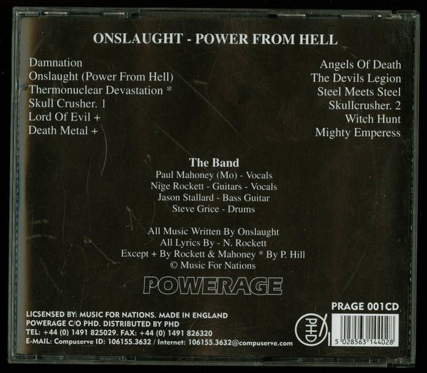 USED: Onslaught - Power From Hell (CD, Album, RE) - Used - Used