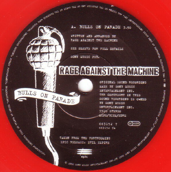 Buy Rage Against The Machine : Bulls On Parade (7, Single, Ltd, Red) –  Specialist Subject Records, Bristol, UK