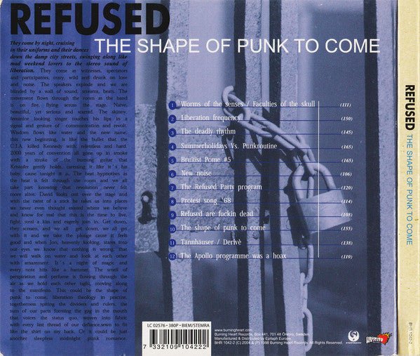 USED: Refused - The Shape Of Punk To Come (A Chimerical Bombination In 12 Bursts) (CD, Album, RE, Dig) - Used - Used