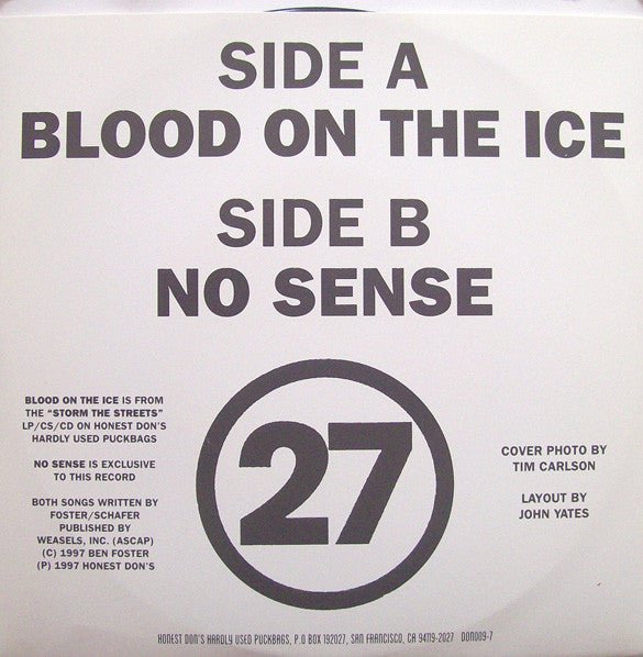 USED: Riverdales* - Blood On The Ice b/w No Sense (7", Single) - Used - Used