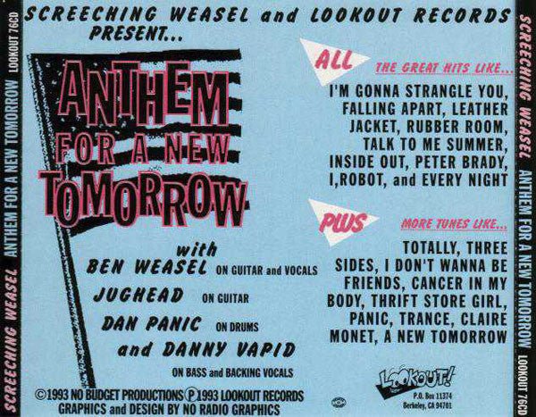 USED: Screeching Weasel - Anthem For A New Tomorrow (CD, Album) - Used - Used