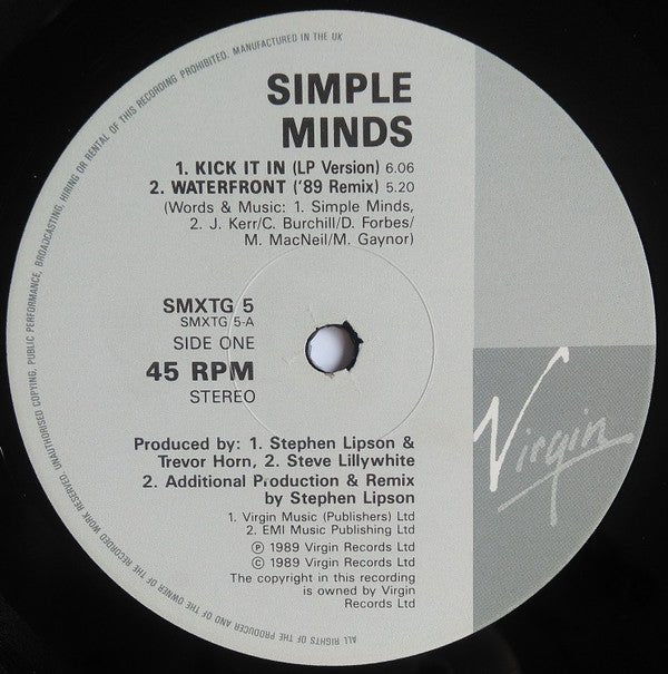 USED: Simple Minds - Kick It In (12", Single, Ltd) - Used - Used