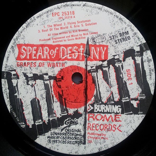 USED: Spear Of Destiny - Grapes Of Wrath (LP, Album) - Used - Used