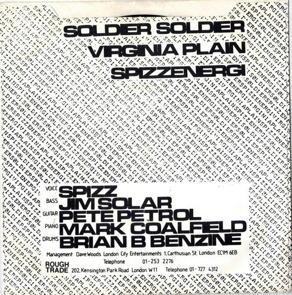 USED: Spizzenergi - Soldier Soldier (7", Single) - Used - Used