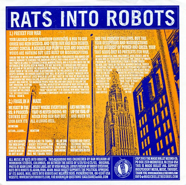 USED: Textbook Traitors / Rats Into Robots - Textbook Traitors / Rats Into Robots (7", Ltd, Blu) - Used - Used