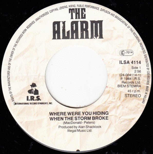 USED: The Alarm - Where Were You Hiding When The Storm Broke? (7", Single) - Used - Used
