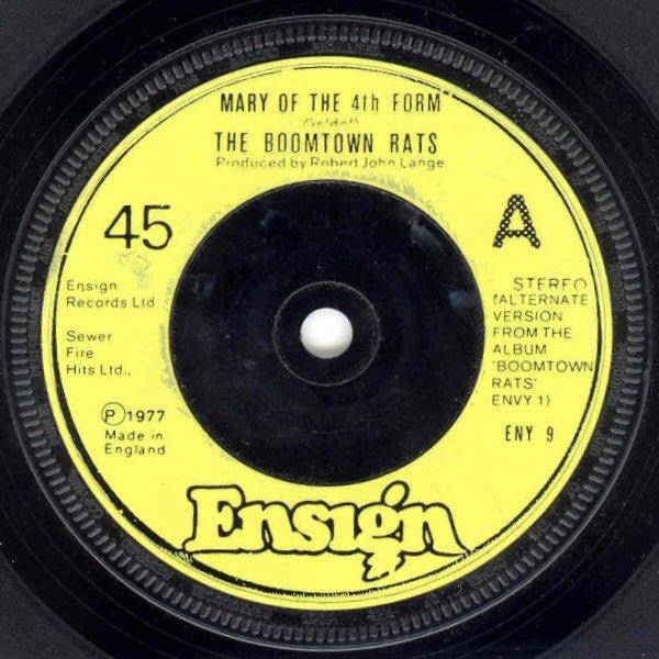 USED: The Boomtown Rats - Mary Of The 4th Form (Alternate Version) (7", Single, Blu) - Used - Used