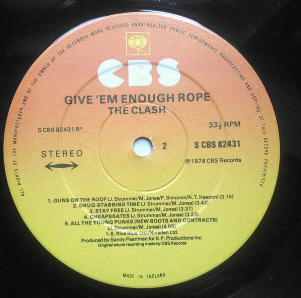USED: The Clash - Give 'Em Enough Rope (LP, Album) - CBS,CBS