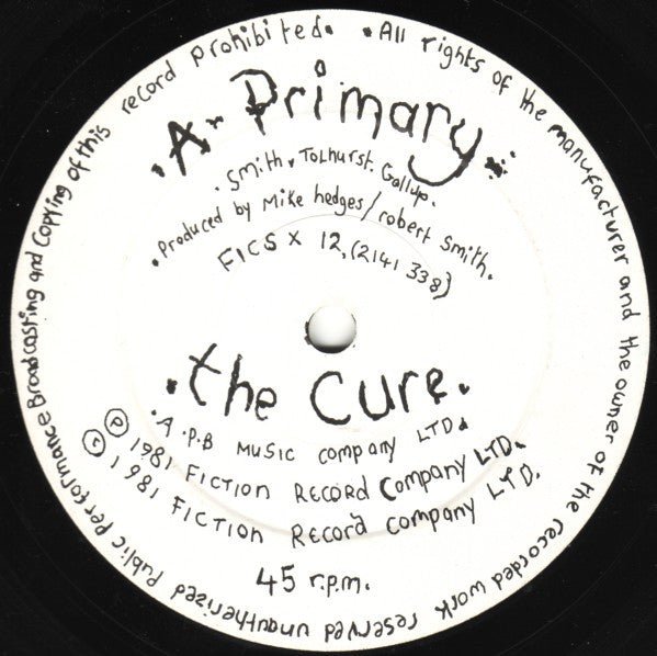 USED: The Cure - Primary (12", Single) - Used - Used