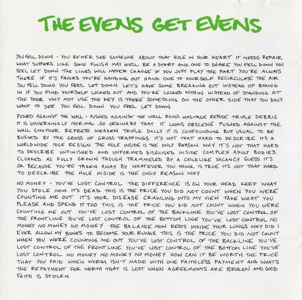 USED: The Evens - Get Evens (CD, Album) - Used - Used