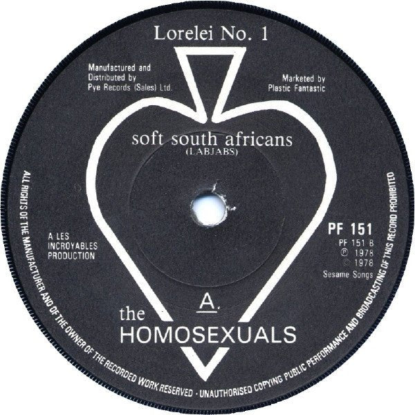 USED: The Homosexuals - Hearts In Exile (7", Single) - Used - Used