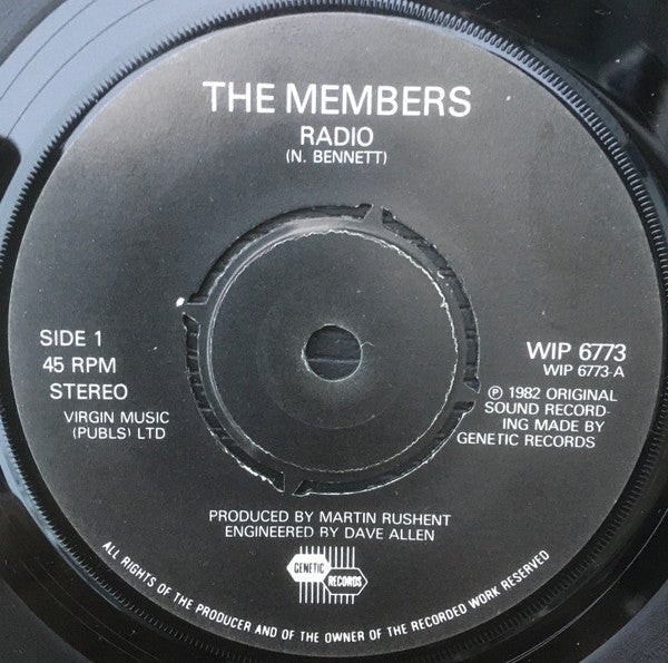 USED: The Members - Radio (7", Single, Yel) - Used - Used