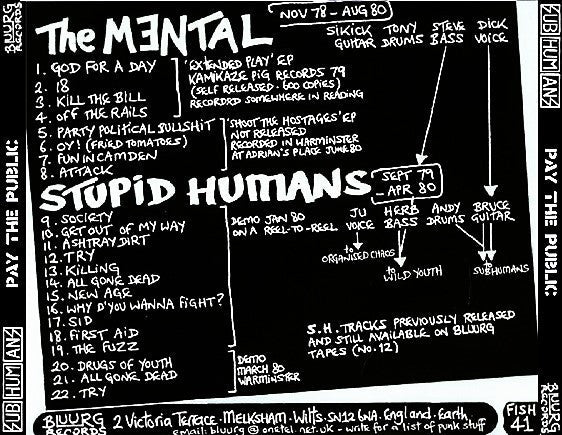 USED: The Mental + Stupid Humans - Pay The Public (EPs And Demos 79 · 80) (CDr) - Used - Used