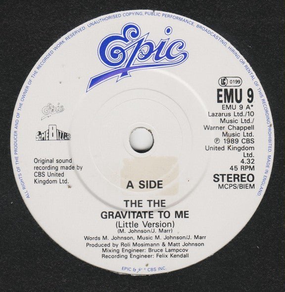 USED: The The - Gravitate To Me (7", Single) - Used - Used