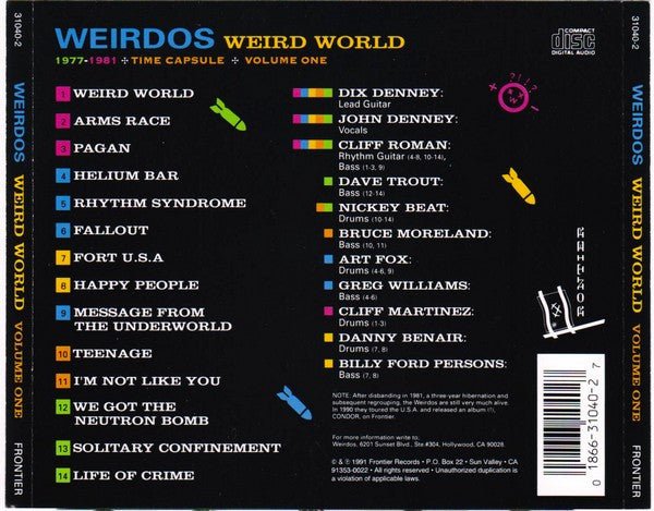 USED: The Weirdos - Weird World Volume One 1977-1981 (CD, Comp) - Used - Used