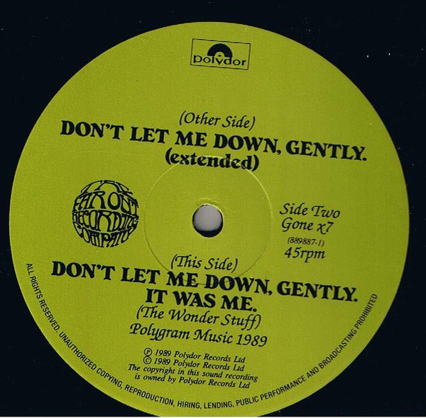 USED: The Wonder Stuff - Don't Let Me Down, Gently (12") - Used - Used