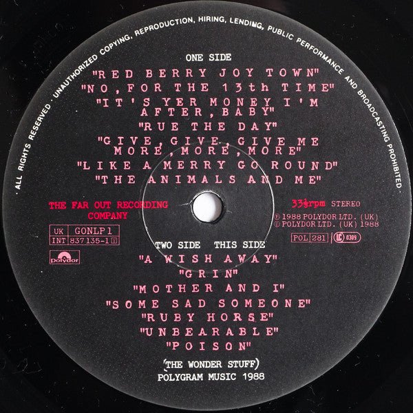 USED: The Wonder Stuff - The Eight Legged Groove Machine (LP, Album) - Used - Used