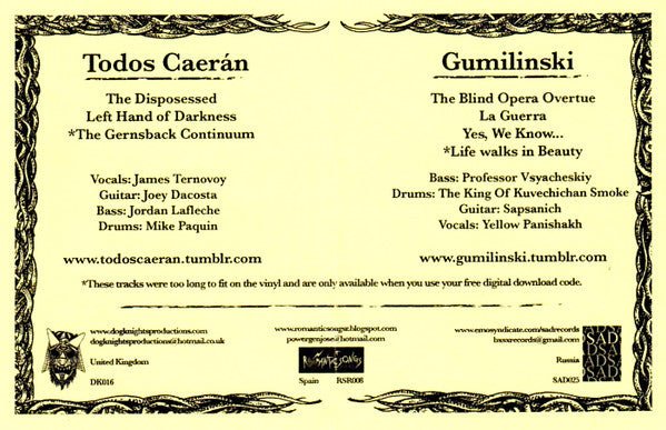 USED: Todos Caerán* / Gumilinski - Todos Caerán / Gumilinski (7", EP, Ltd, Mil) - Used - Used