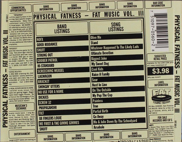 USED: Various - Fat Music Vol. III: Physical Fatness (HDCD, Comp) - Used - Used