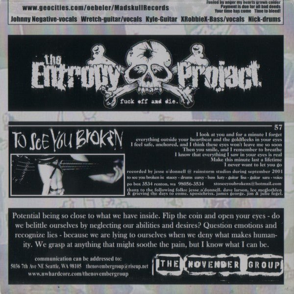 USED: Various - Power Of Ten (A Northwest Hardcore Compilation) (7", EP, Comp) - Excursion Records, 1-2-3-4 Go! Records