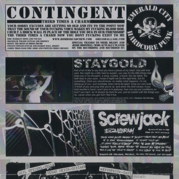 USED: Various - Power Of Ten (A Northwest Hardcore Compilation) (7", EP, Comp) - Excursion Records, 1-2-3-4 Go! Records