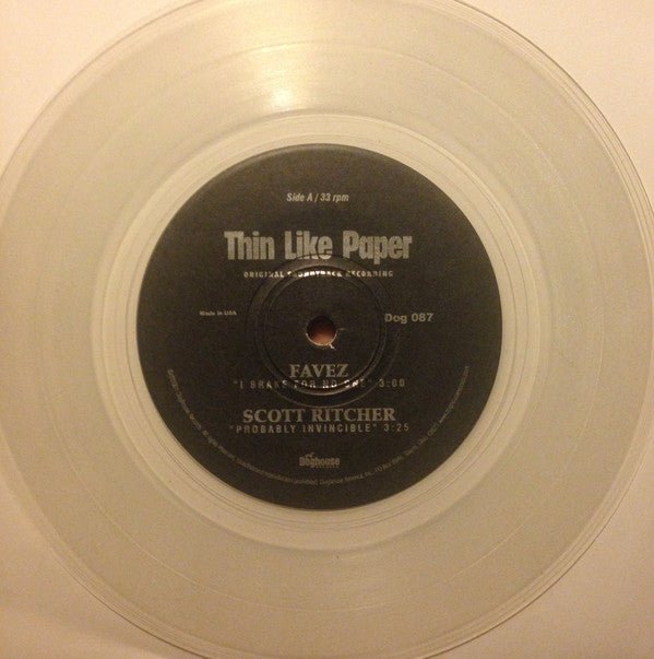 USED: Various - Thin Like Paper (Original Soundtrack Recording) (7", Cle) - Doghouse Records (2)