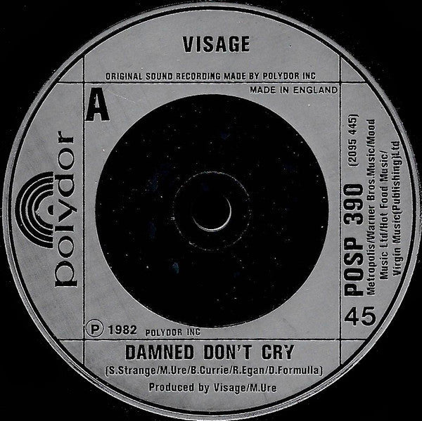 USED: Visage - The Damned Don't Cry (7", Single) - Used - Used