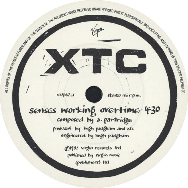 USED: XTC - Senses Working Overtime (7", EP, Single) - Used - Used