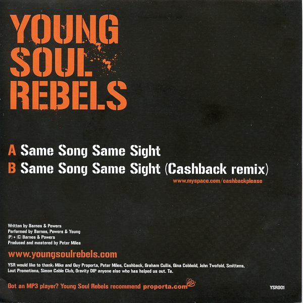 USED: Young Soul Rebels - Same Song Same Sight (7", Single) - Young Soul Rebels (2)