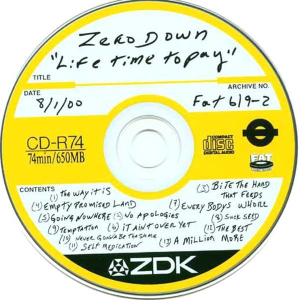 USED: Zero Down - With A Lifetime To Pay (CD, Album) - Used - Used