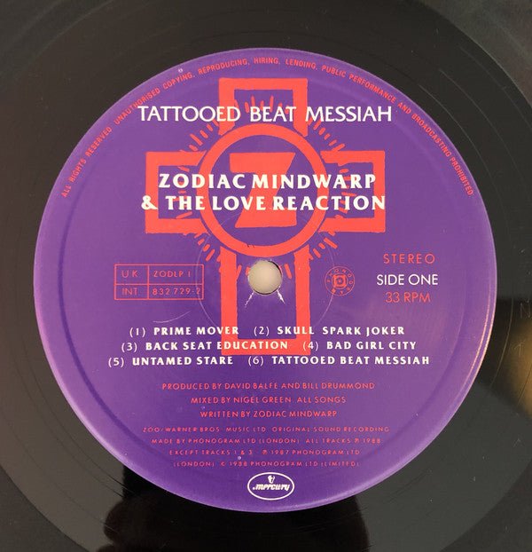 USED: Zodiac Mindwarp And The Love Reaction - Tattooed Beat Messiah (LP, Album) - Used - Used